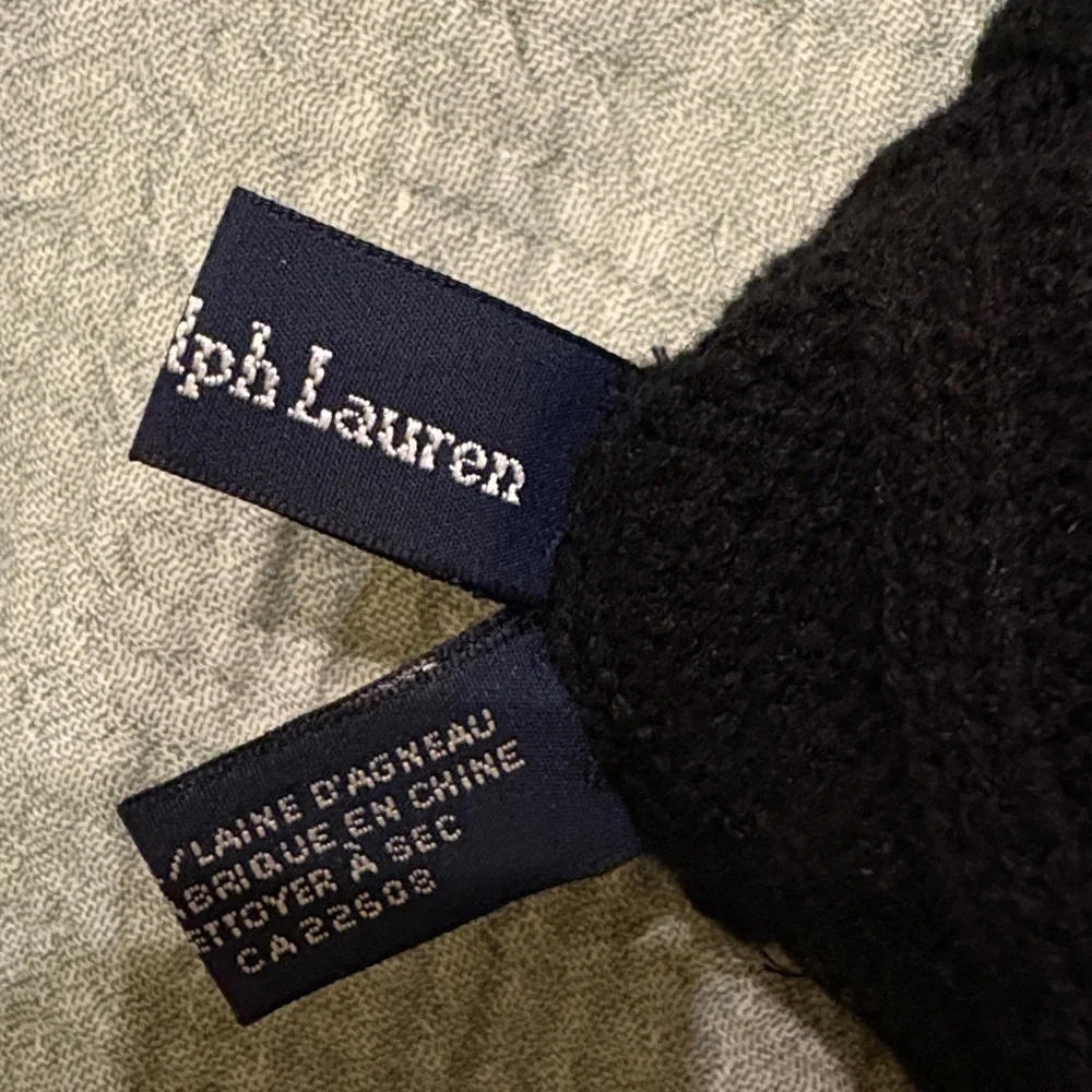 Polo Ralph Lauren 100% Lambswool Black Hat